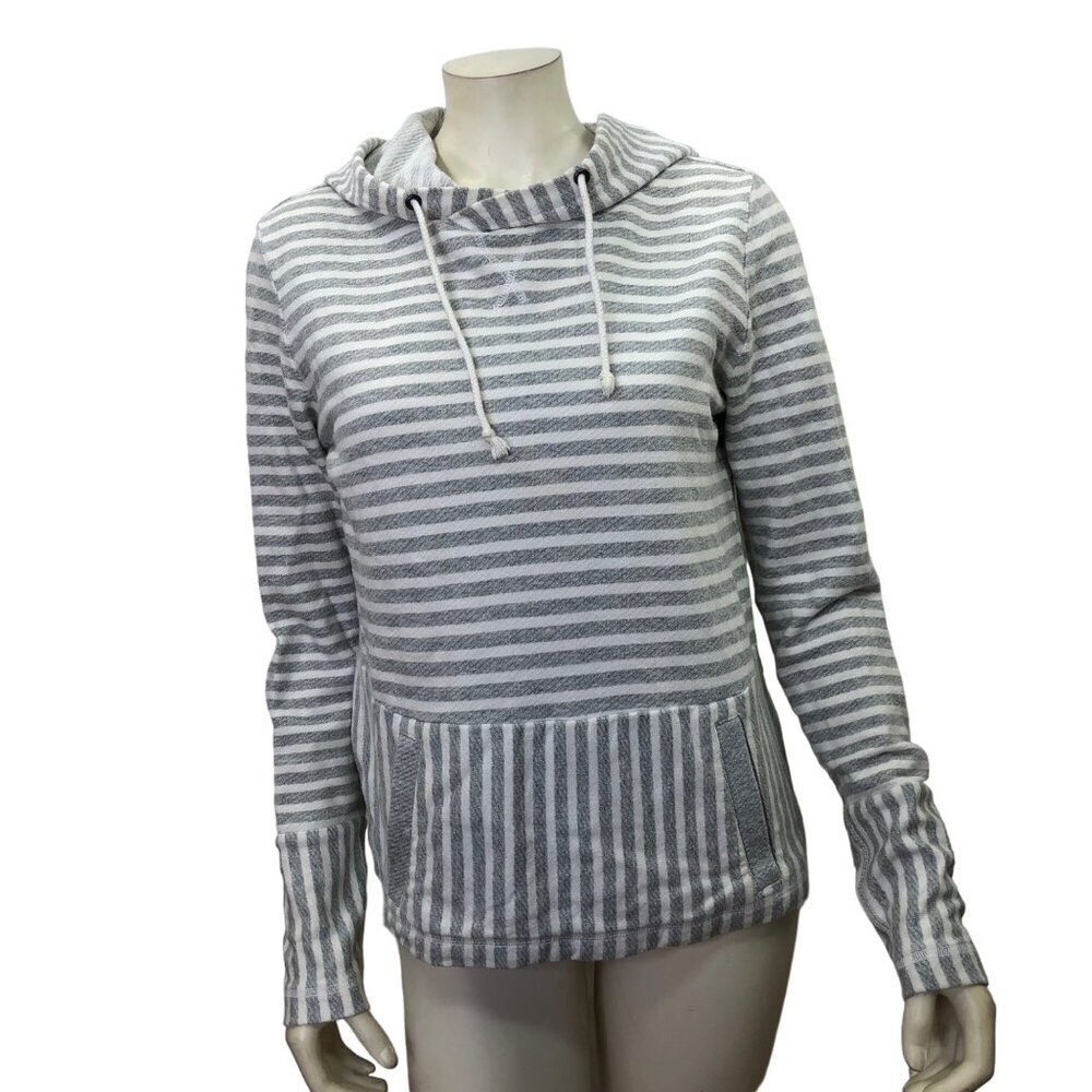 J‎ CREW STRIPED PULL OVER HOODIE  SM